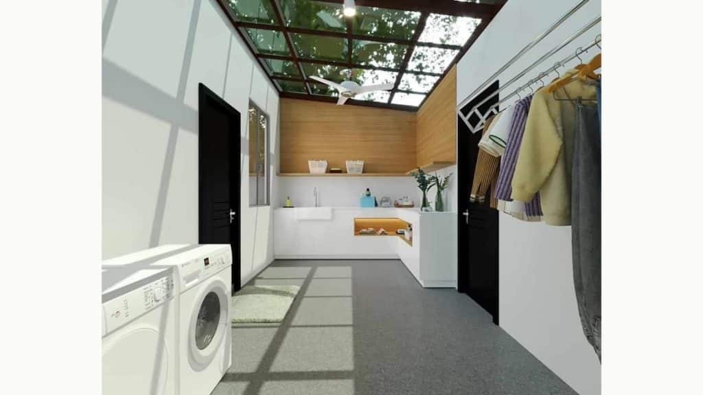 Inspirasi Desain Laundry Outdoor dengan Atap Transparan