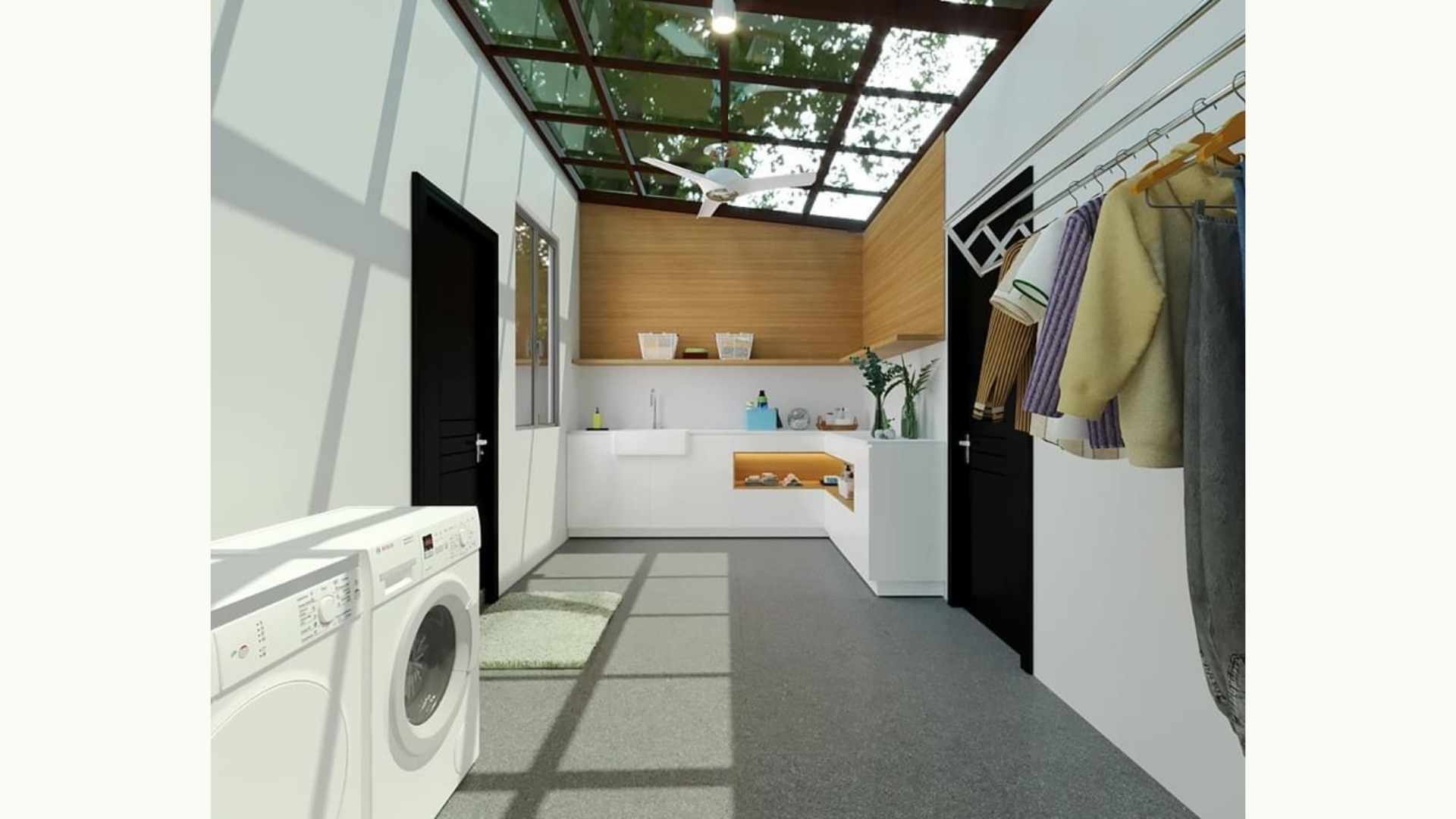 Inspirasi Desain Laundry Outdoor dengan Atap Transparan - Mega Baja ...