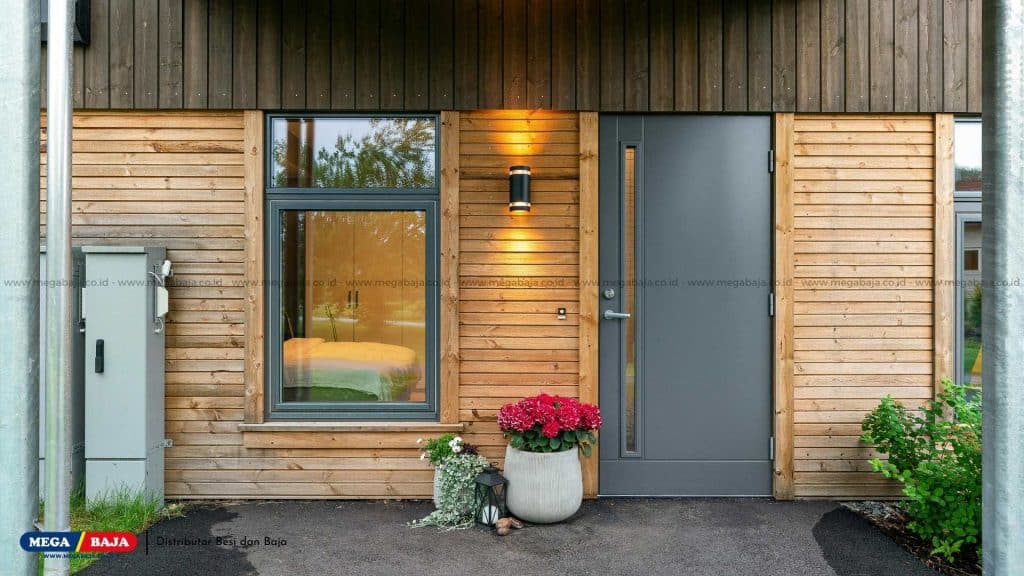 Pintu Besi Hitam Doff