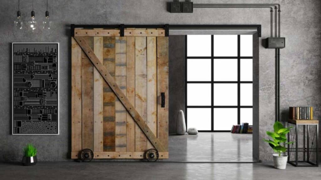 Pintu Geser Bergaya Gudang (Barn Door Style)