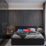 Palet Gelap Menciptakan Kamar Tidur Industrial Yang Nyaman