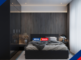 Palet Gelap Menciptakan Kamar Tidur Industrial Yang Nyaman