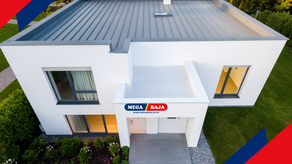 Tren desain industrial seringkali membiarkan bagian rangka atap terlihat secara visua