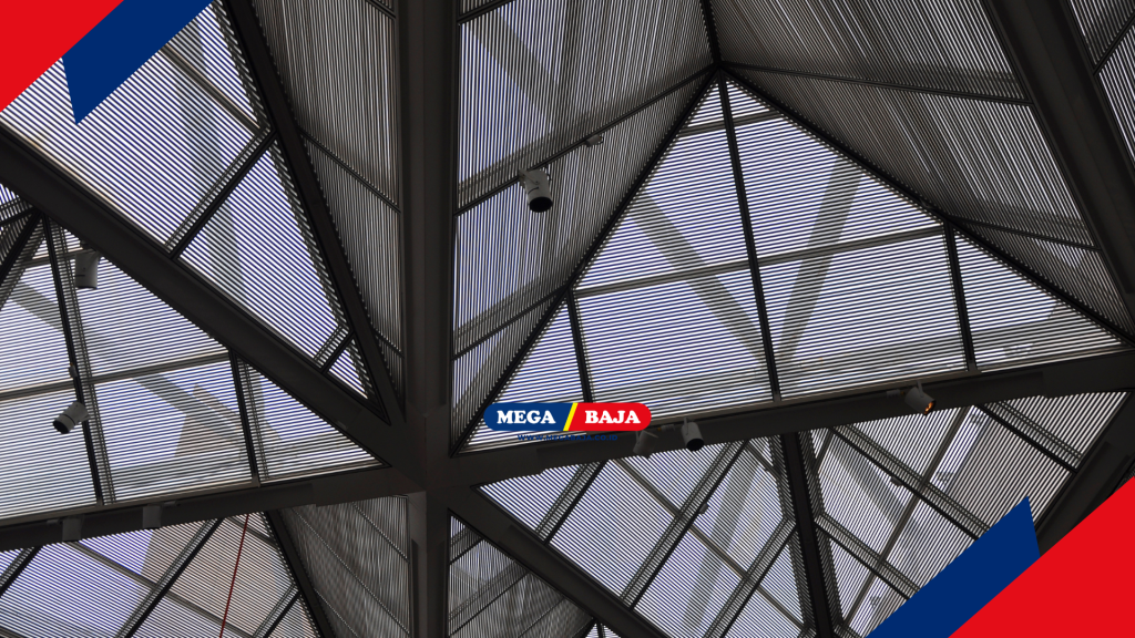 Integrasi estetika antara baja dan material polikarbonat