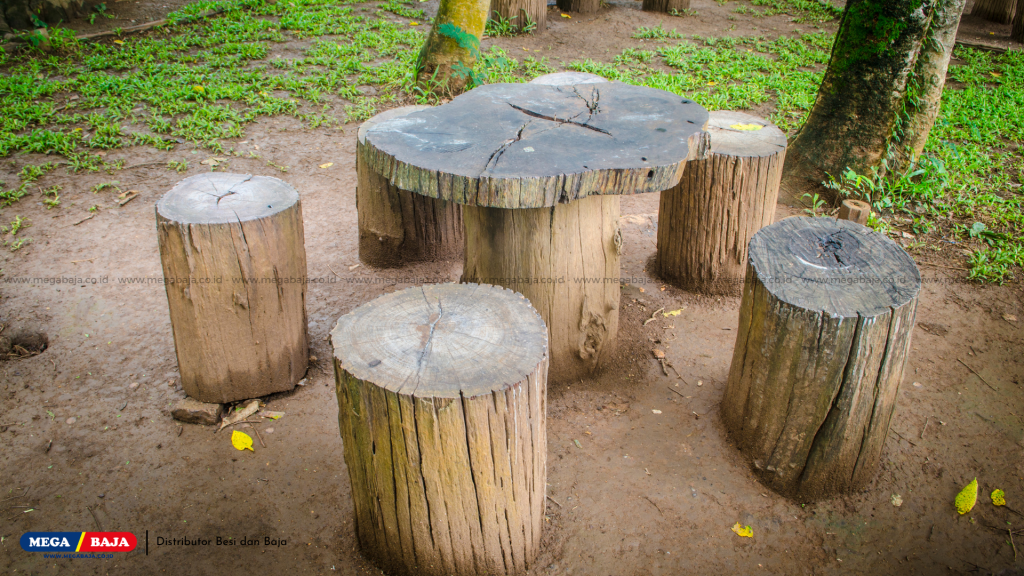 Meja dari tanggul Pohon