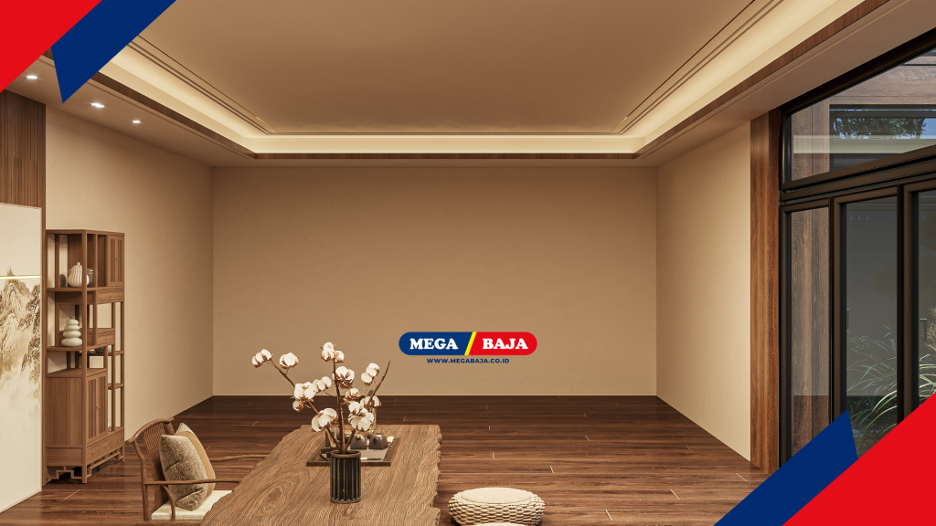 Implementasi besi hollow galvalum pada area plafon memberikan kesan ruang yang lebih luas