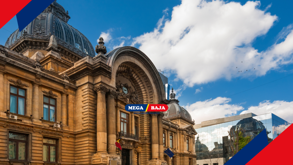 Warna Krem Orange Gedung di Bucharest