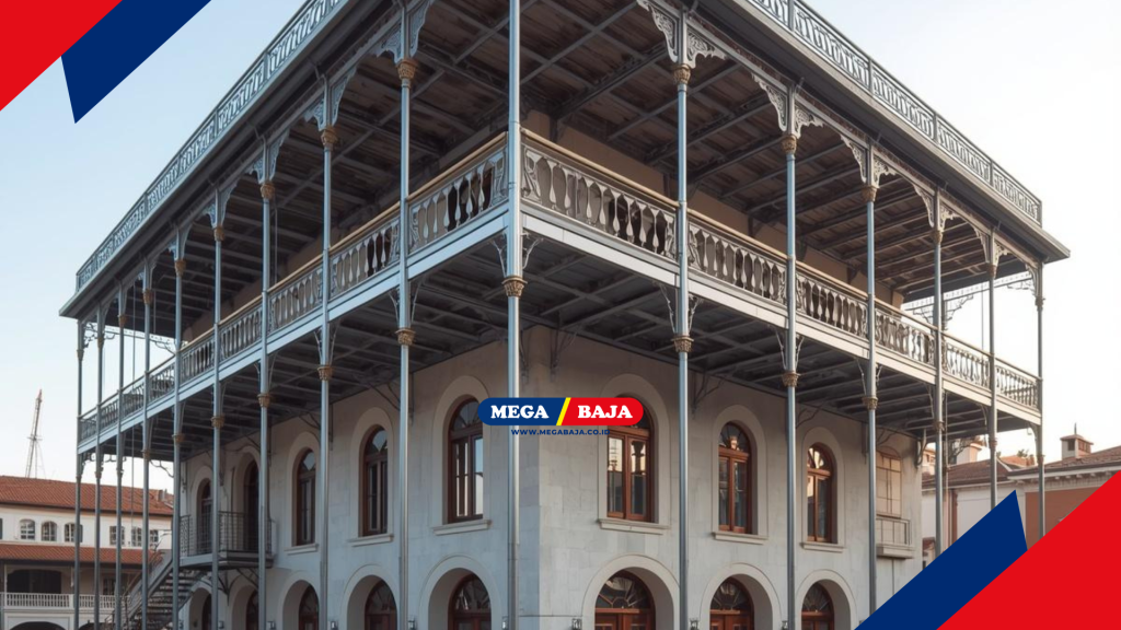 Ide Balkon Mezanin Metal di Bangunan Gaya Klasik