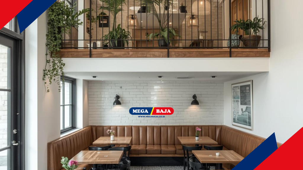 Kafe dengan desain cantik dengan mezanin