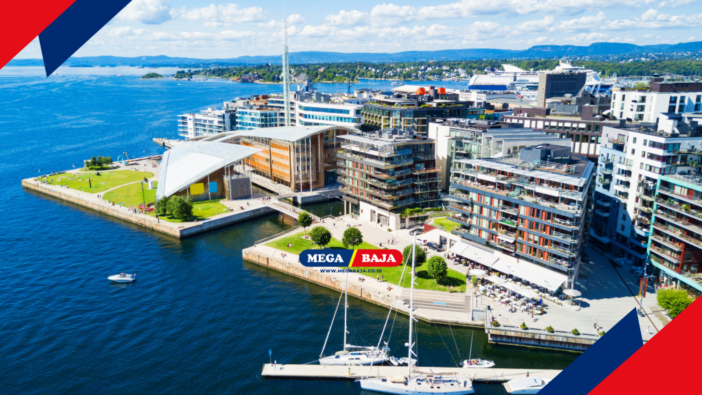 Konstruksi di dekat garis pantai di Oslo