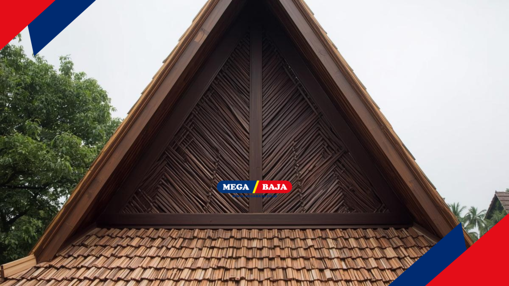 Bentuk atap yang curam dengan desain lipat pandan