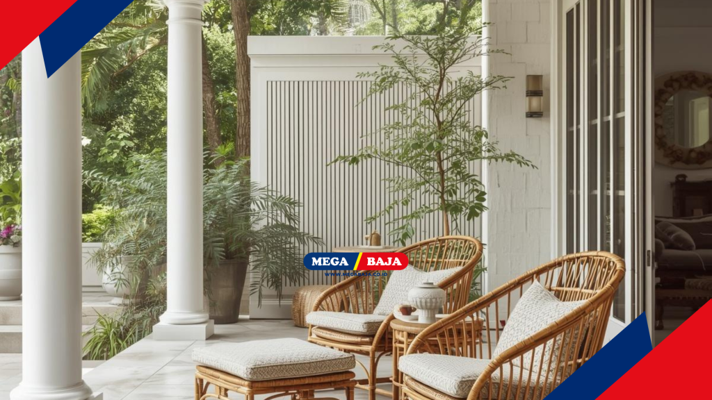 Sentuhan Rotan Pada Teras Rumah Modern