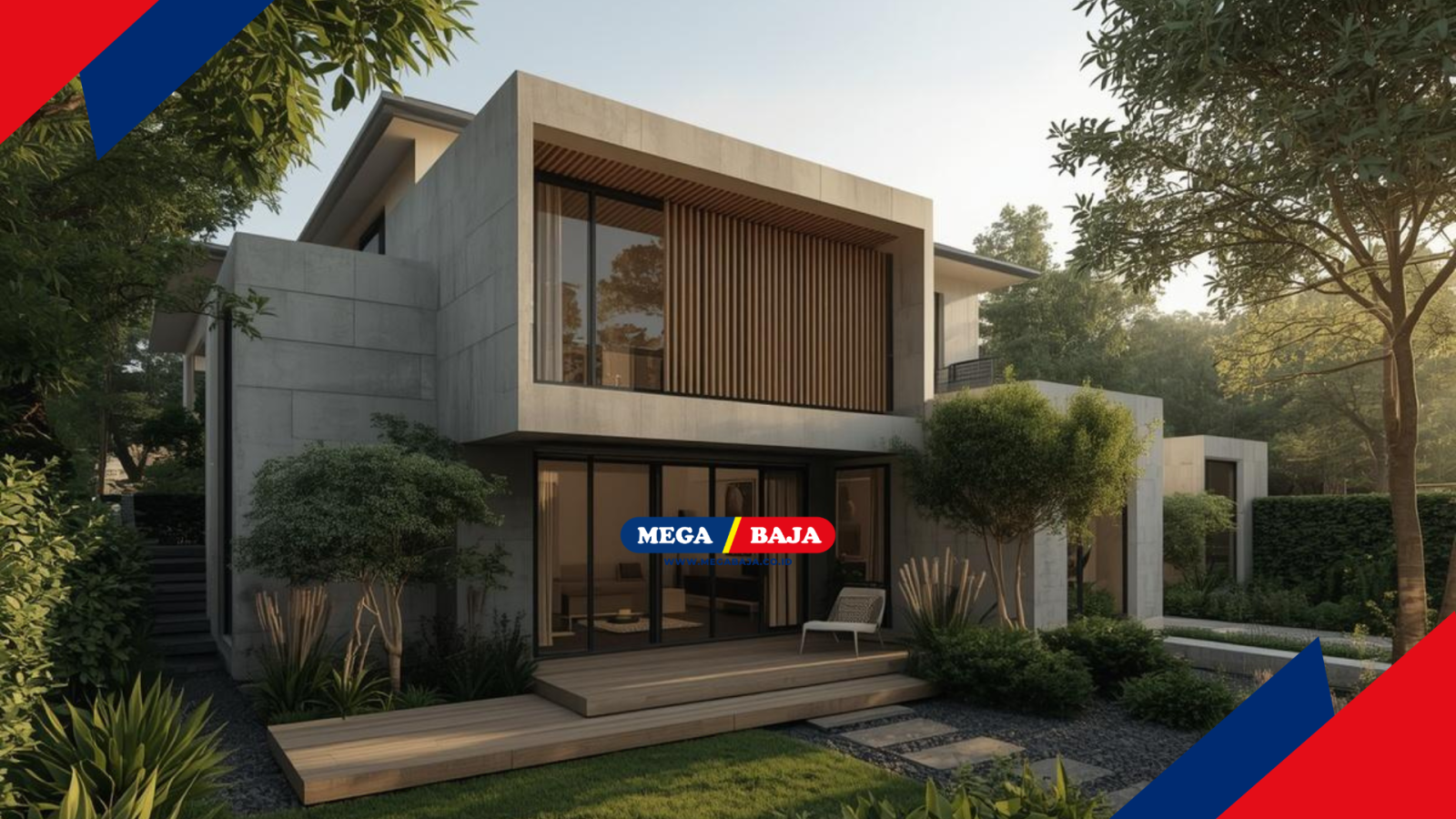 Desain Kebun Rumah Desa Konsep Villa Modern Yang Menawan