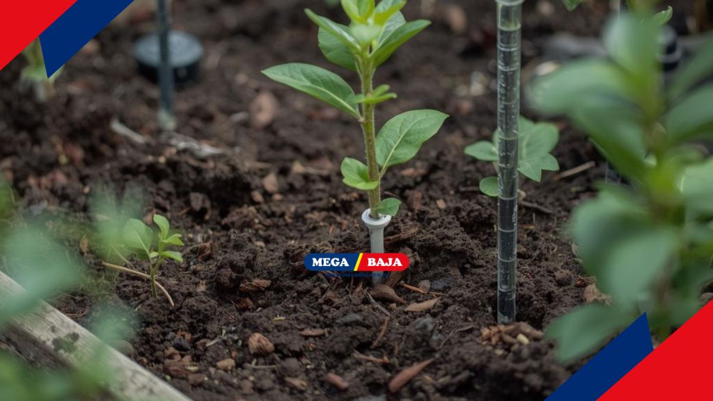 pupuk kompos yang menyuburkan kembali tanaman buah di halaman rumah