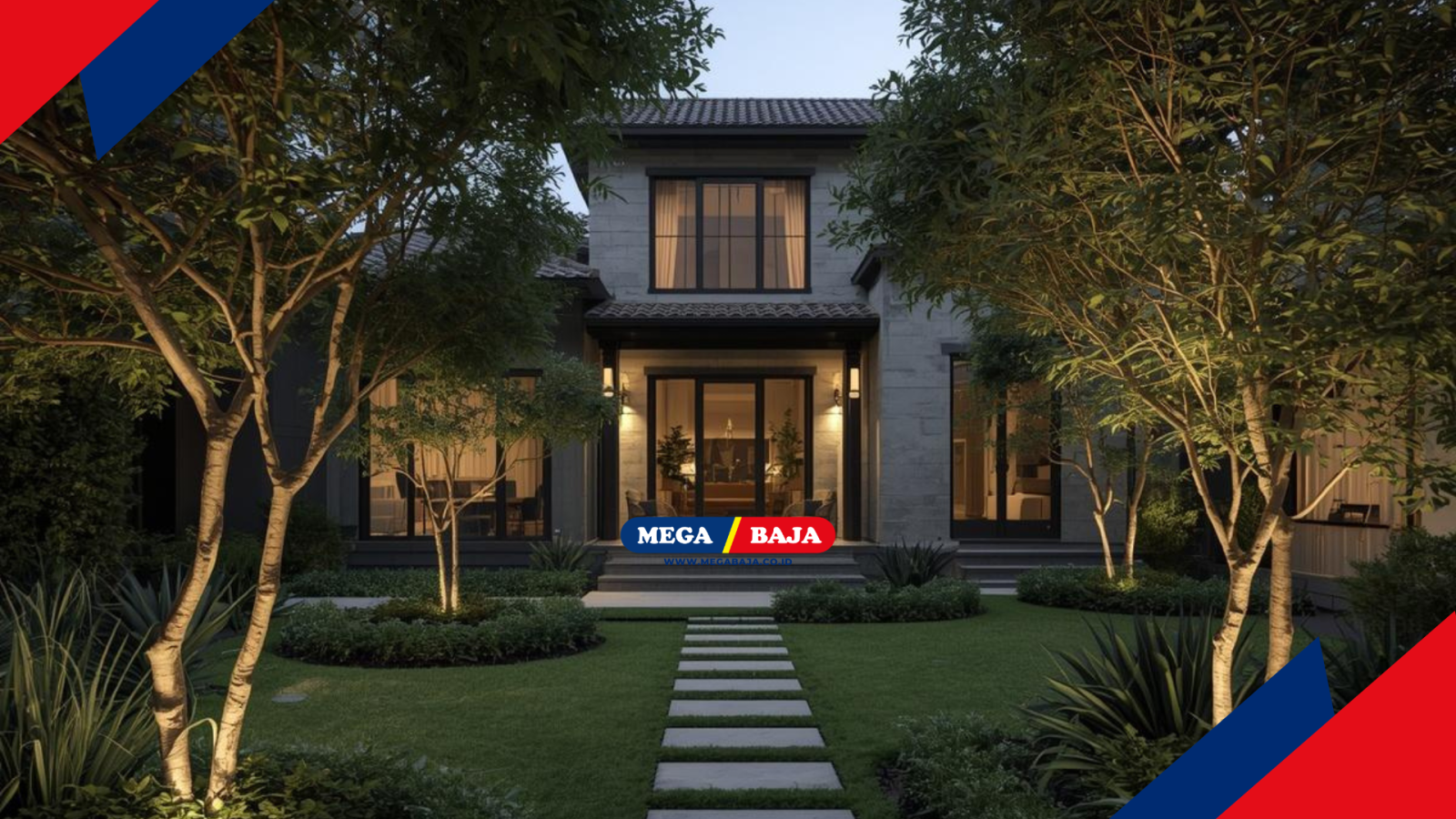 Desain Kebun Rumah Desa Konsep Villa Modern Mewah Menawan