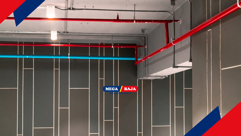 ruang dengan gaya industrial pipa