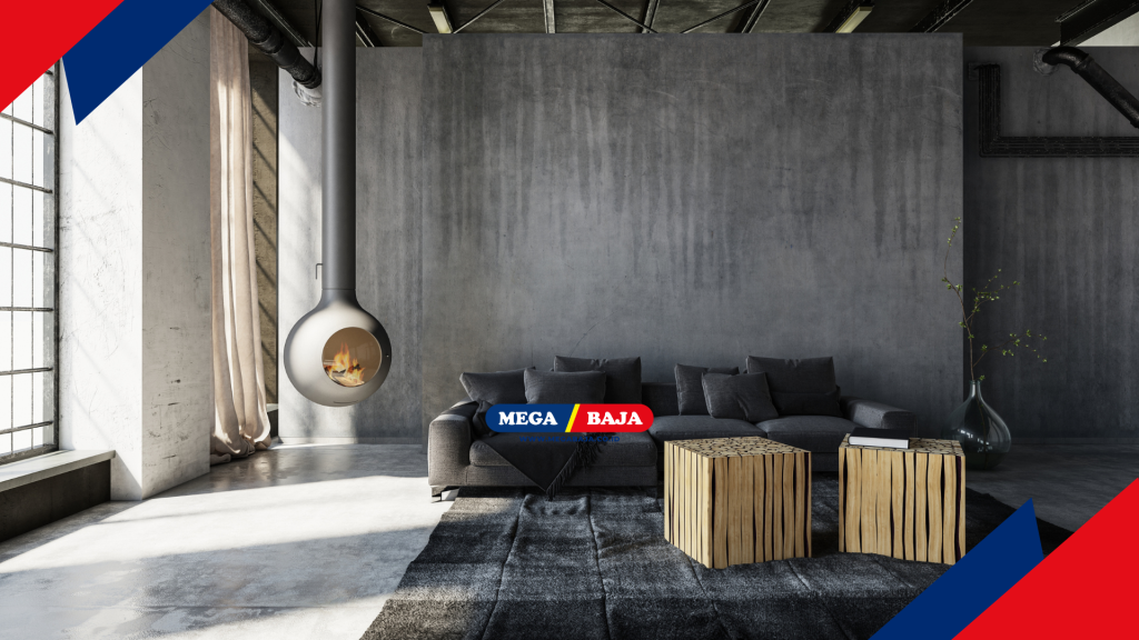 Keindahan industrial loft semakin lengkap dengan kehadiran furnitur kayu yang menampilkan guratan urat alami