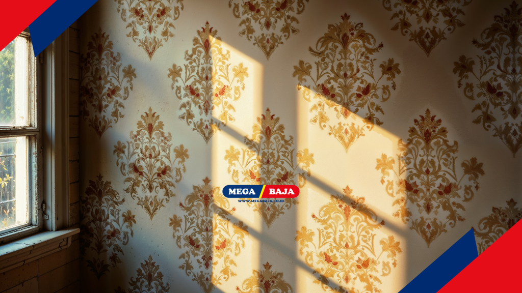 walpaper dinding cantik di dekat jendela sorot matahari