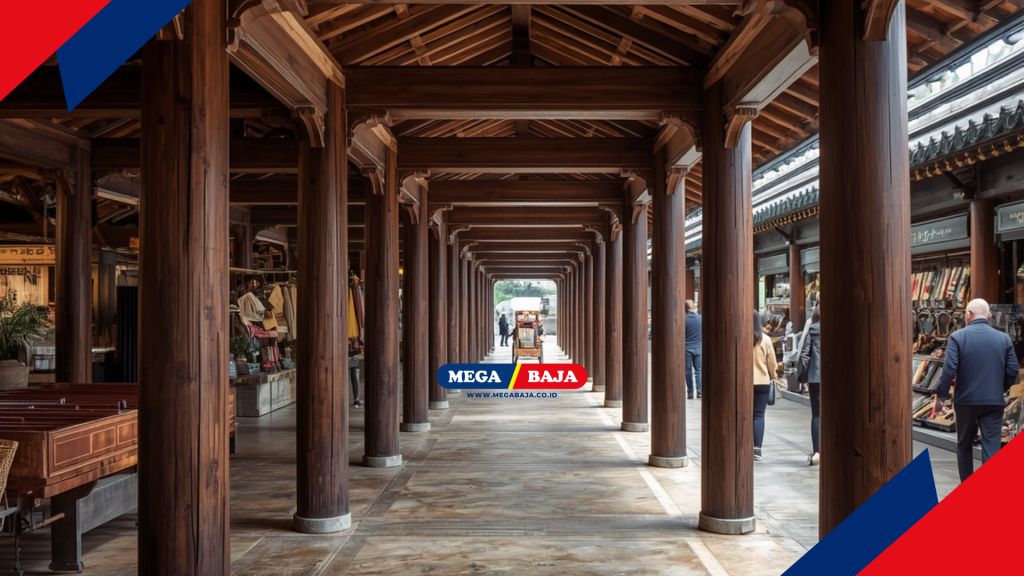 Pembangunan pasar tradisional dengan konsep hibrida beton dan kayu ulin