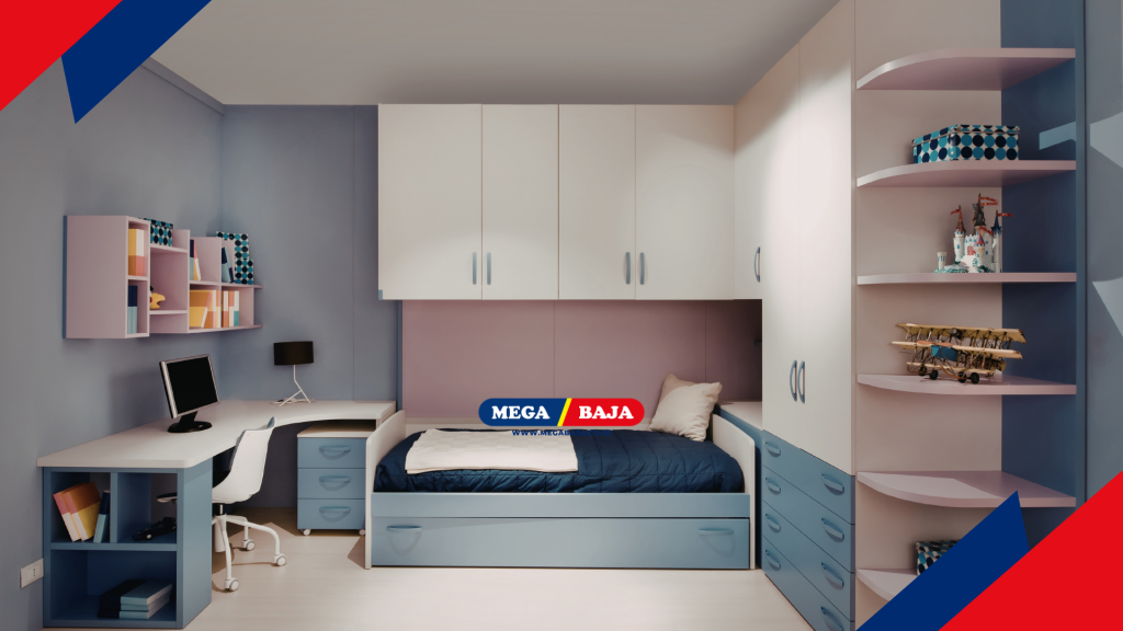 Light dusty blue, a shade of blue with soft gray undertones, is often used to create a cooler, more spacious feel. This color is highly recommended for small bedrooms or work spaces. di Kamar