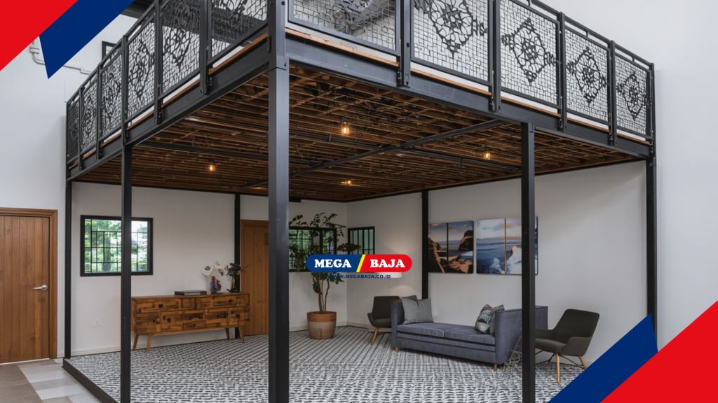 Mezanin Metal di Interior Rumah Gaya Maroko