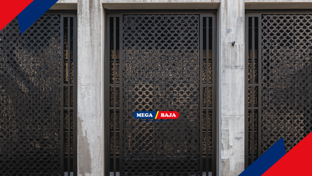 Pagar Motif Papua Kombinasi Beton Ekspos dan Pelat Laser