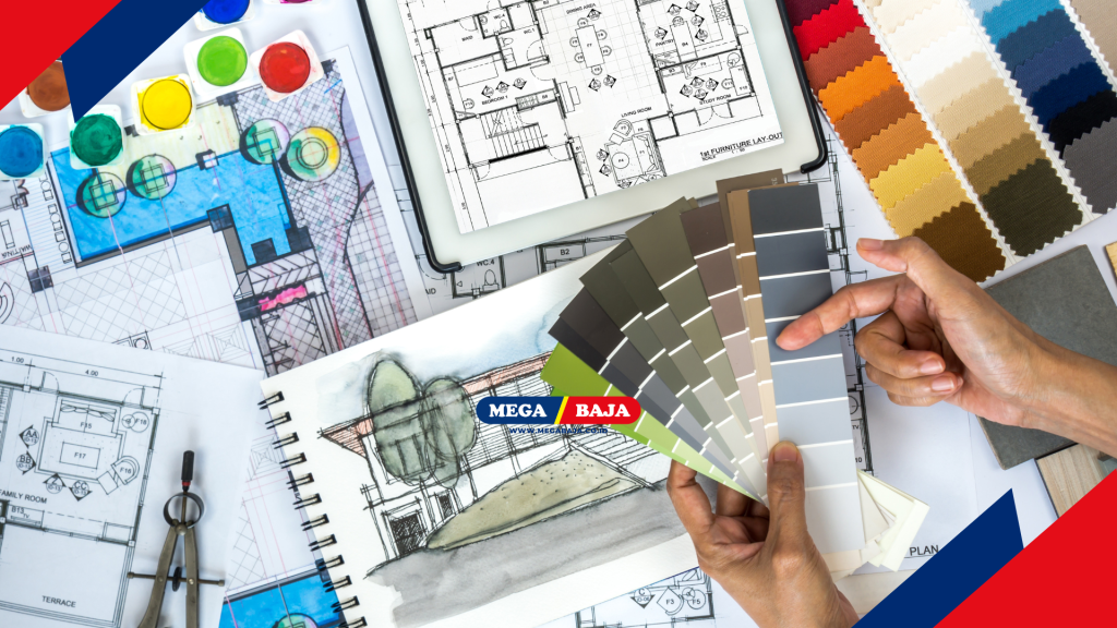 Warna yang dipilih harus mampu menyatu dengan tema arsitektur keseluruhan