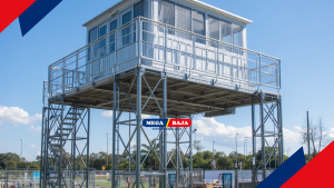 This temporary vertical space challenge can be easily solved by implementing a ready-to-use, multi-level flooring system. As a robust suspended floor system for monitoring posts, the MEGA DECK Metal Mezzanine Solution can be directly installed at the event location. This structure provides a highly stable additional working floor without the need for a lengthy concrete pouring process. By placing the control room in the mezzanine area, the committee can monitor crowd movements with a 360-degree visual angle.