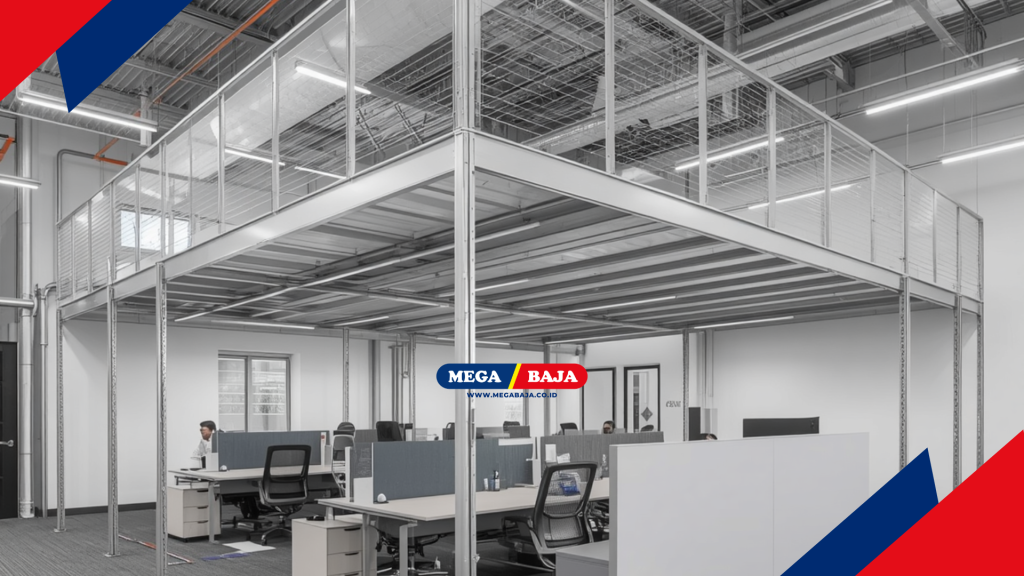Ilustrasi Penggunaan Mezanin Metal di Kantor