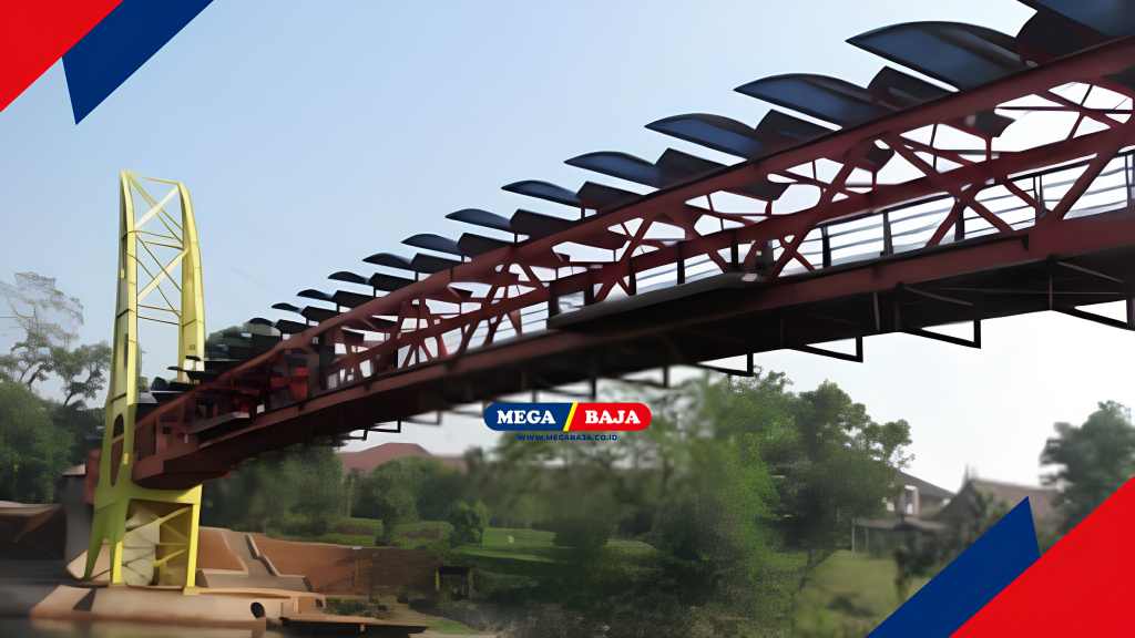Atap jembatan menggunakan sekitar 30 unit sunroof berbentuk riak gelombang