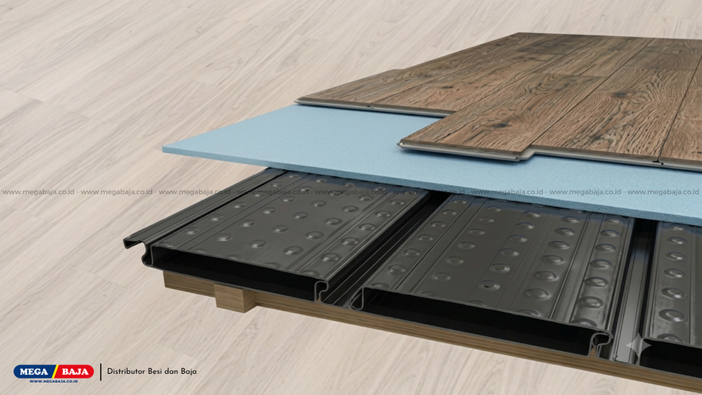 Pemasangan lantai vinyl diatas Mega Deck