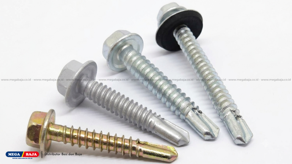 sekrup pengikat (roofing screw) harus dilengkapi dengan ring karet berkualitas