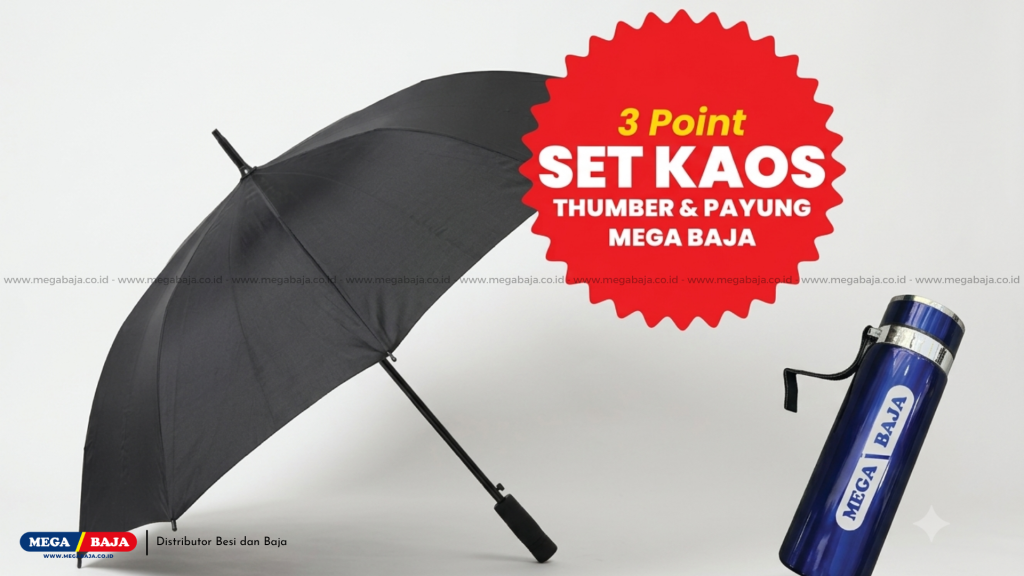 Set Kaos, Tumbler, & Payung Mega Baja