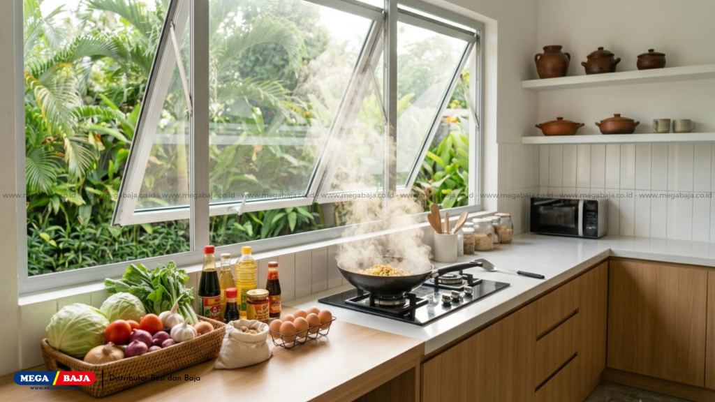 Dapur dengan Mekanisme Ventilasi Silang Guna Mengatasi Uap Panas