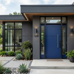 Aplikasi Cat Pintu Blueberry : Solusi Estetika Fasad Rumah Modern Minimalis