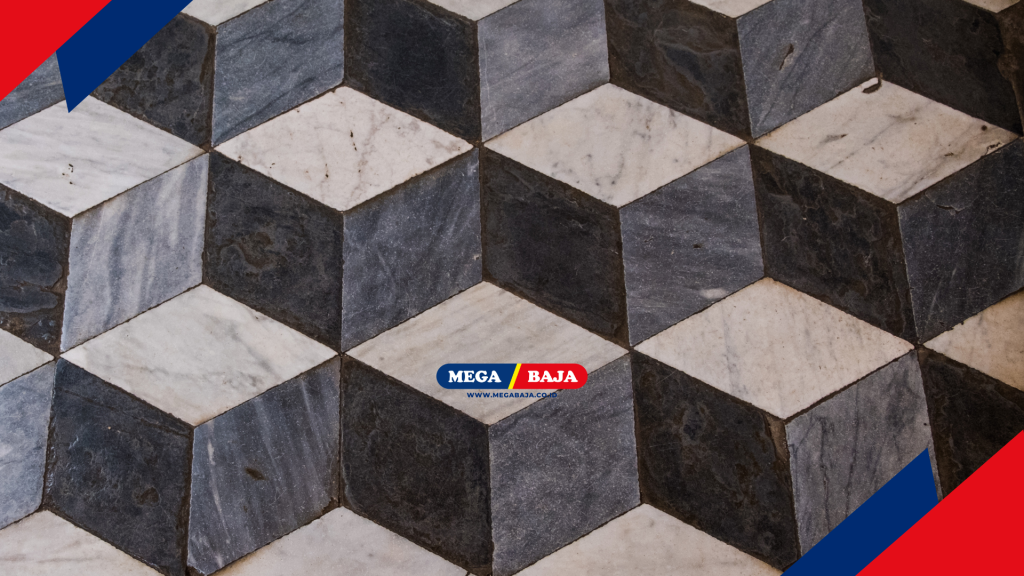 Efek visual tiga dimensi pada lantai