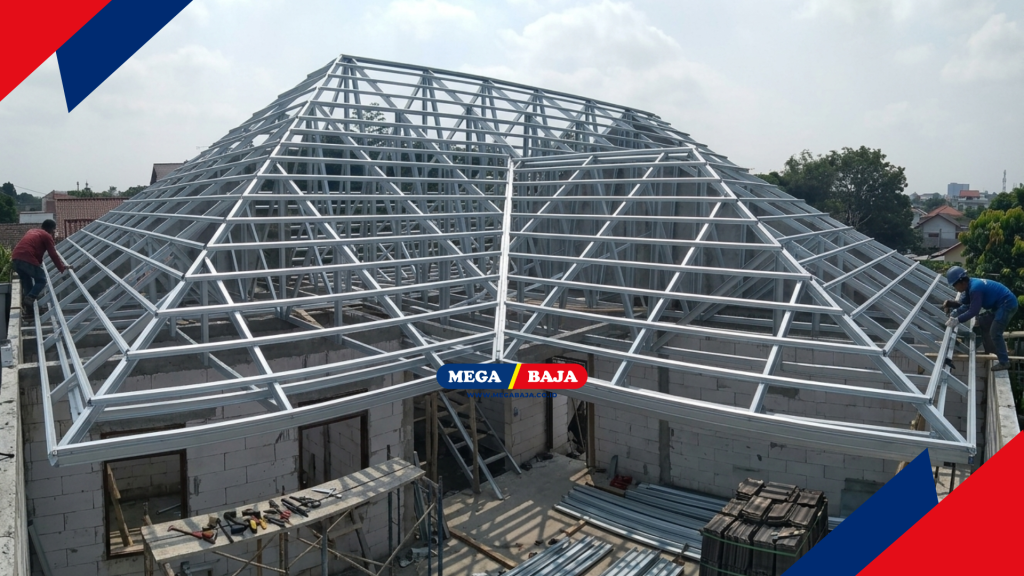 Struktur atap baja ringan mengandalkan sistem kesatuan rangka yang saling mengunci