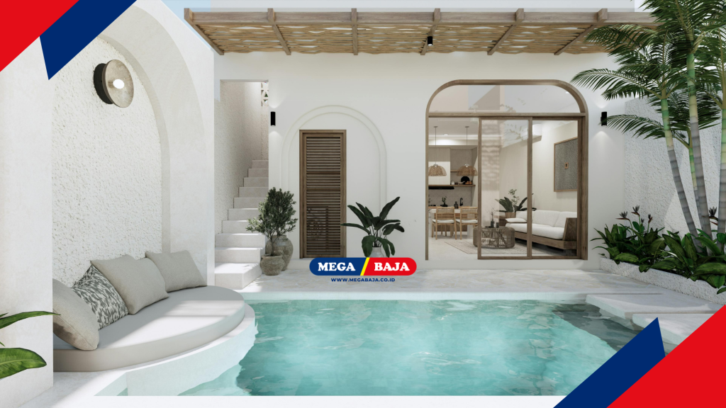 Desain interior dan arsitektur ruangan kolam indoor