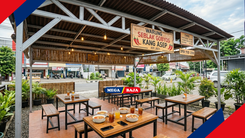 Struktur Baja Ringan di Warung Seblak