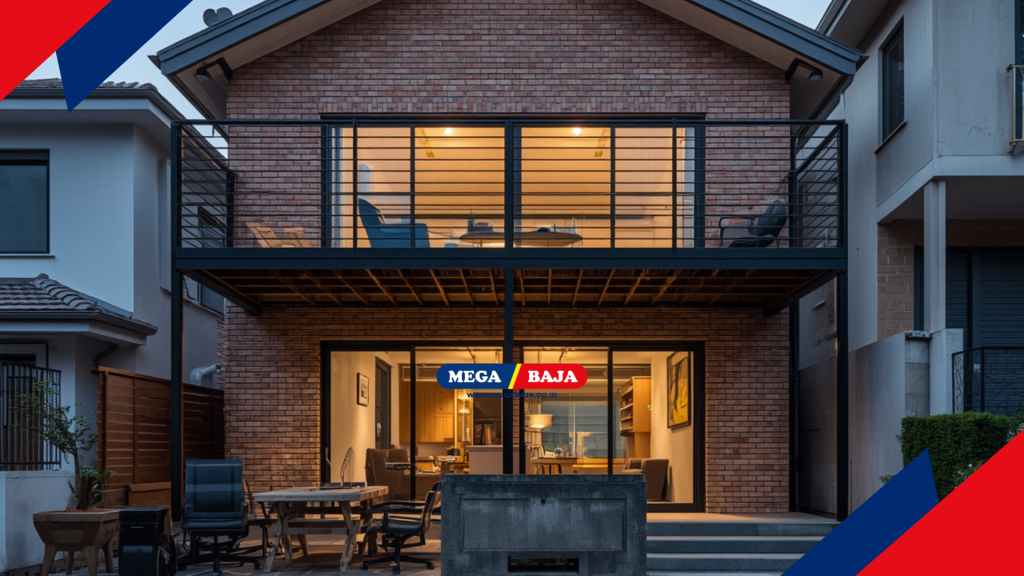 Ilustrasi AI - Balkon Mezanin Metal