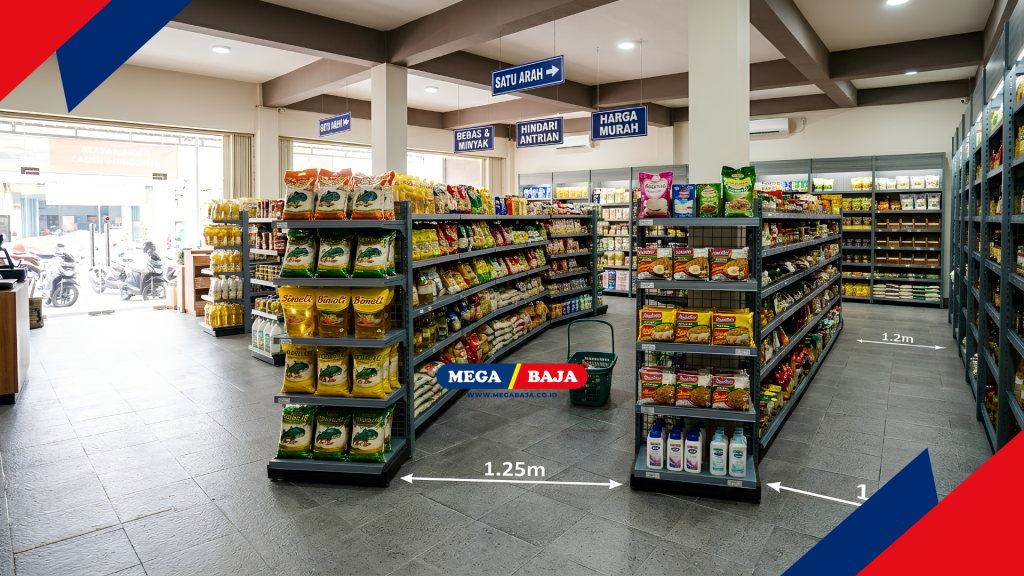 Penataan Layout Keramik Kasar Area Display Toko Sembako