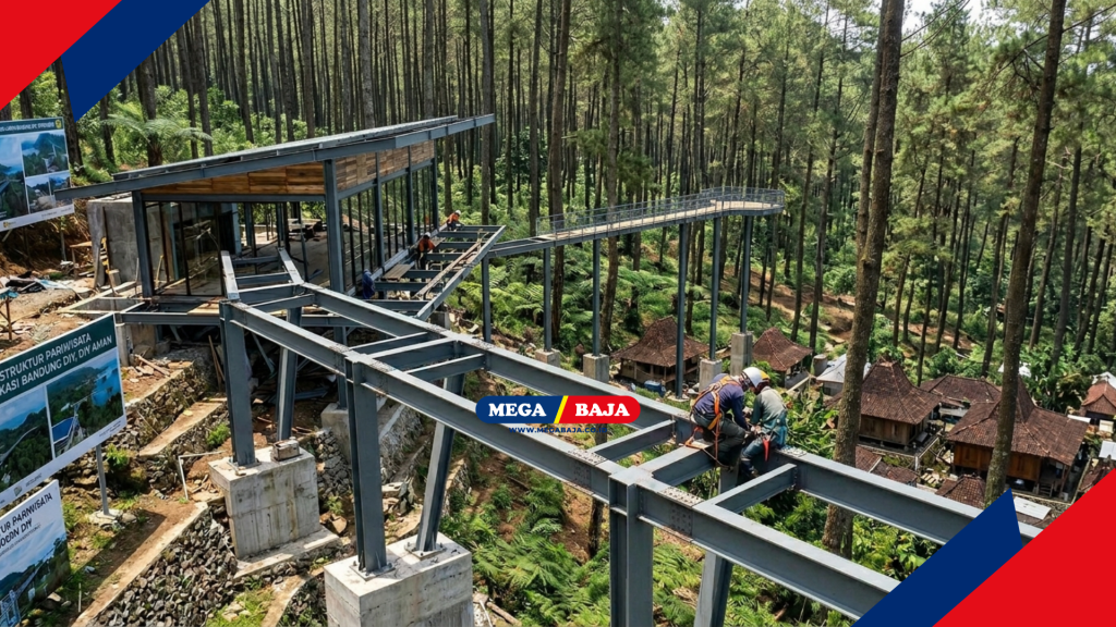 Besi H Beam dan kekuatan jembatan di area pegunungan