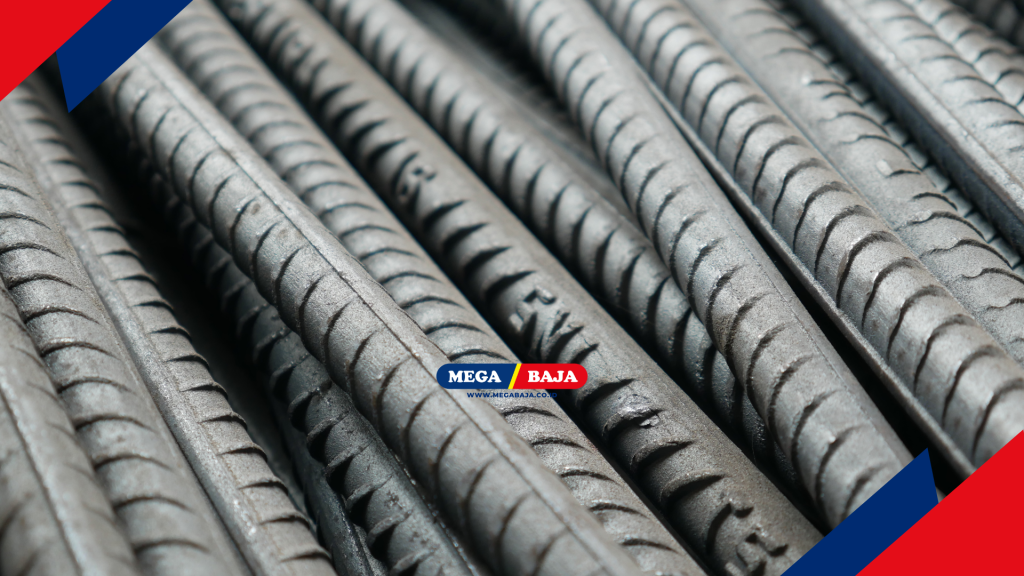 Besi Beton Ulir (Deformed) memiliki sirip atau ulir pada permukaannya