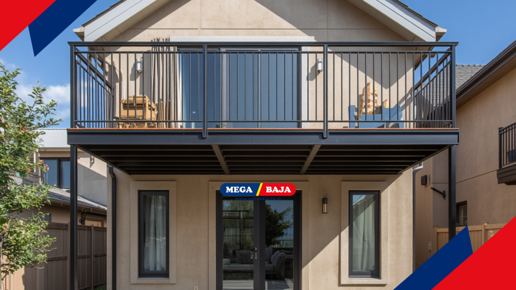 ilustrasi balkon mezanin metal - mega deck