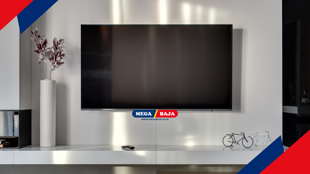 lampu utama yang sinarnya langsung memantul pada permukaan kaca TV