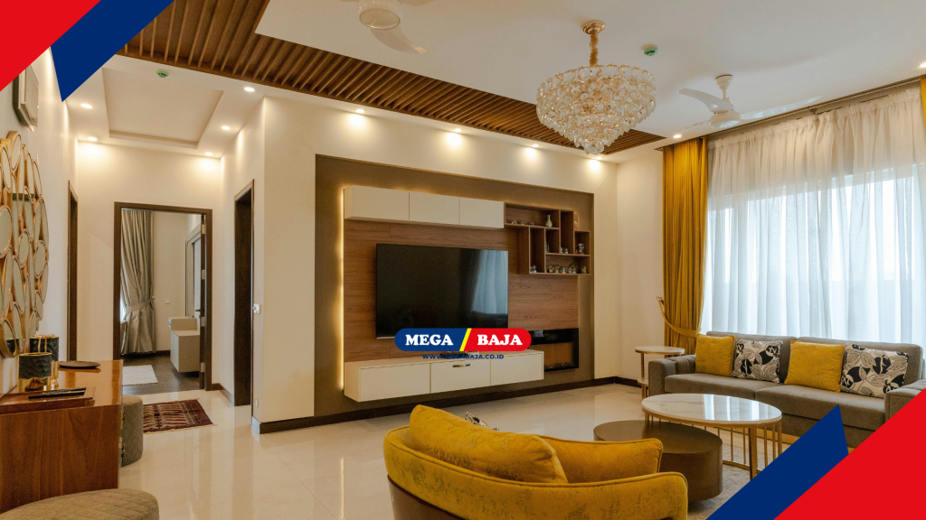 kabinet TV dengan sistem kompartemen tertutup