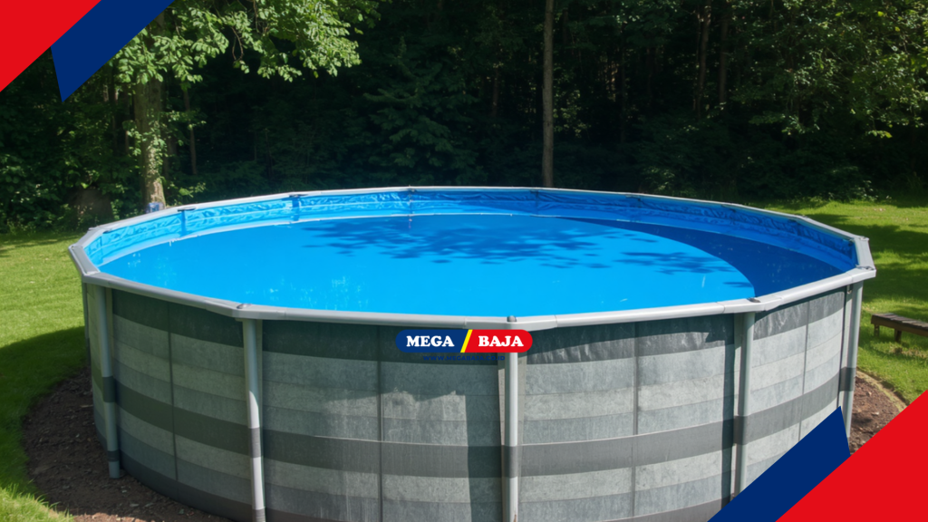 konsep kolam di atas tanah (above-ground pool)