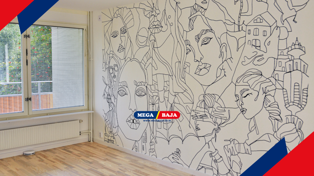 Application of doodle motifs on house walls