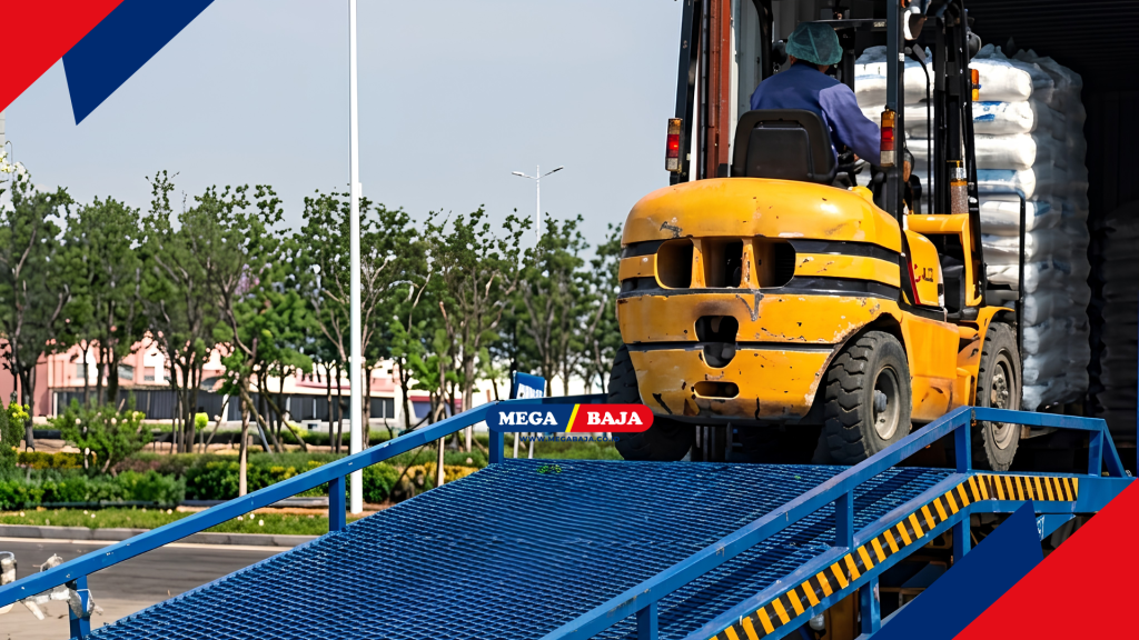 Ramp akan dilewati Forklift
