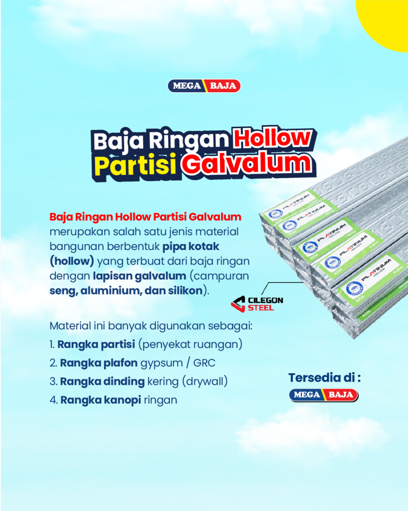 Partisi Galvalum - Sumber : Instagram Mega Baja